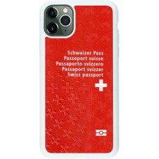 Coque iPhone 11 Pro Max - Silicone rigide blanc Swiss Passport