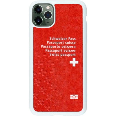 Coque iPhone 11 Pro Max - Silicone rigide blanc Swiss Passport