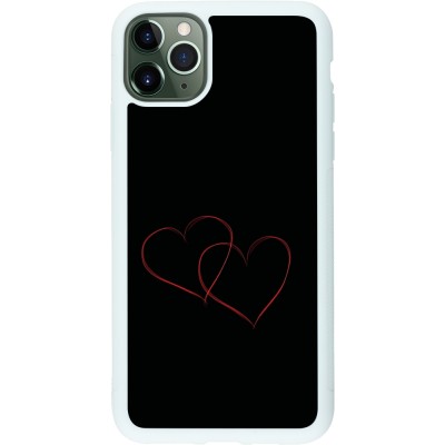 Coque iPhone 11 Pro Max - Silicone rigide blanc Valentine 2023 attached heart