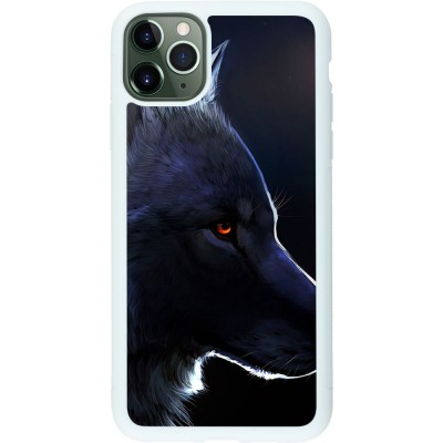 Coque iPhone 11 Pro Max - Silicone rigide blanc Wolf Shape