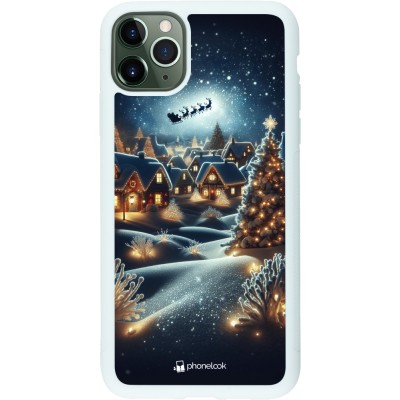 Coque iPhone 11 Pro Max - Silicone rigide blanc Noël 2023 Christmas is Coming