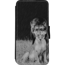 Coque iPhone 11 Pro Max - Wallet noir Angry lions