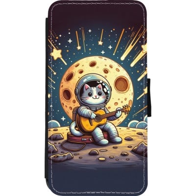 Coque iPhone 11 Pro Max - Wallet noir AstroCat RockLune