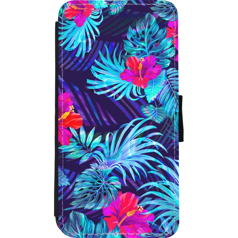 Coque iPhone 11 Pro Max - Wallet noir Blue Forest