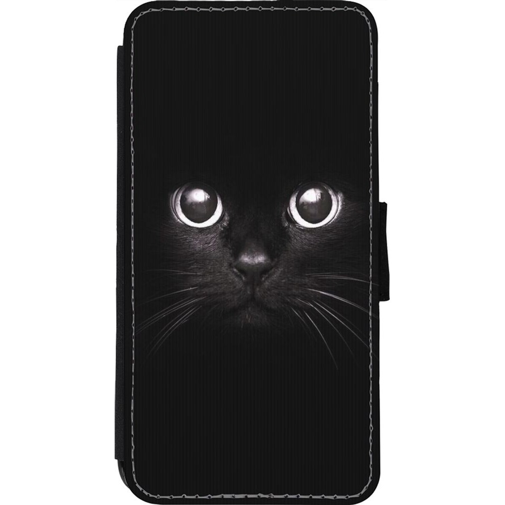 Coque iPhone 11 Pro Max - Wallet noir Cat eyes