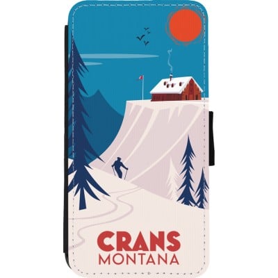 Coque iPhone 11 Pro Max - Wallet noir Crans-Montana Cabane