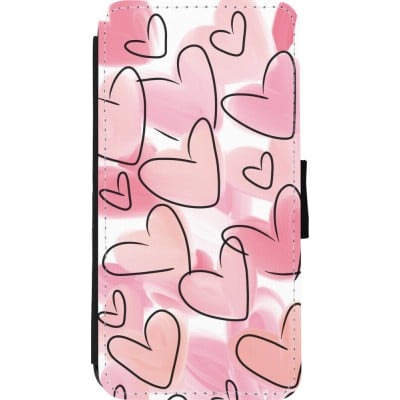 Coque iPhone 11 Pro Max - Wallet noir Easter 2023 pink hearts