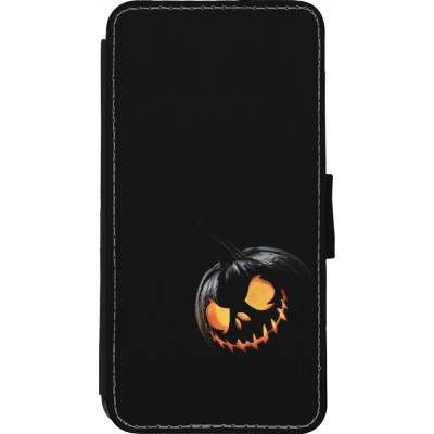 Coque iPhone 11 Pro Max - Wallet noir Halloween 2023 discreet pumpkin