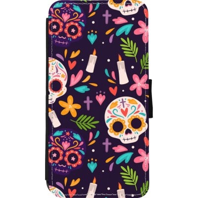 Coque iPhone 11 Pro Max - Wallet noir Halloween 2023 mexican style