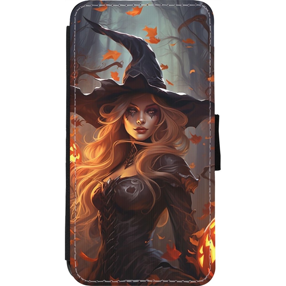 Coque iPhone 11 Pro Max - Wallet noir Halloween 2024 sexy witch