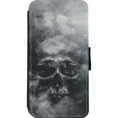 Coque iPhone 11 Pro Max - Wallet noir Halloween 2024 smoky skull