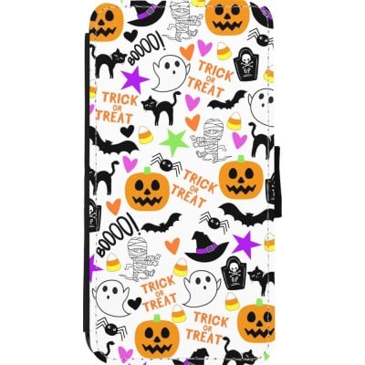 Coque iPhone 11 Pro Max - Wallet noir Halloween 2024 trick or treat