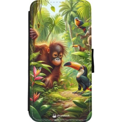 Coque iPhone 11 Pro Max - Wallet noir Jungle Tropicale Tayrona