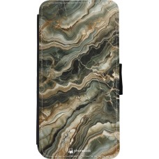 Coque iPhone 11 Pro Max - Wallet noir Marbre Olive