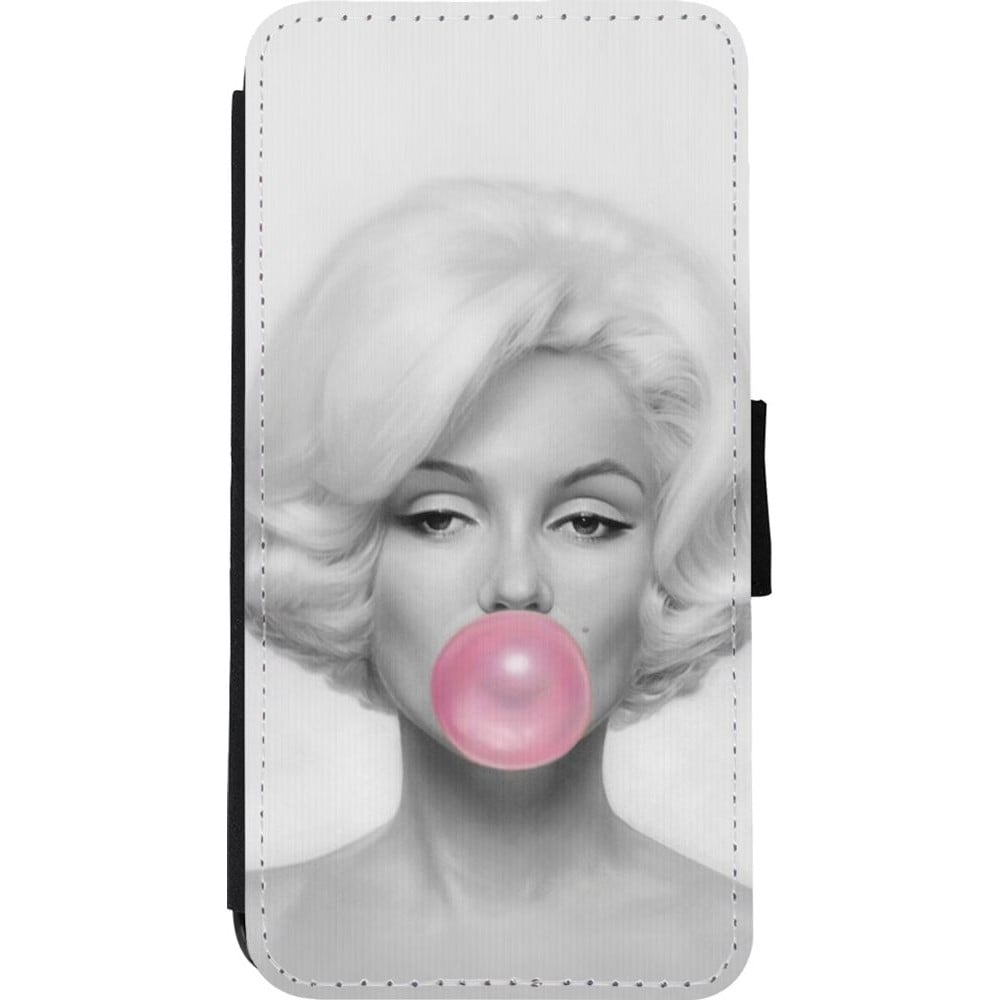 Coque iPhone 11 Pro Max - Wallet noir Marilyn Bubble