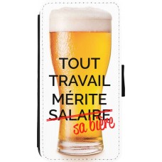 Coque iPhone 11 Pro Max - Wallet noir Tout travail mérite sa bière