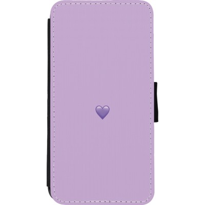 Coque iPhone 11 Pro Max - Wallet noir Valentine 2023 purpule single heart