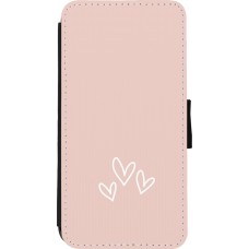 Coque iPhone 11 Pro Max - Wallet noir Valentine 2023 three minimalist hearts