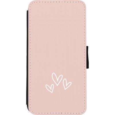 Coque iPhone 11 Pro Max - Wallet noir Valentine 2023 three minimalist hearts