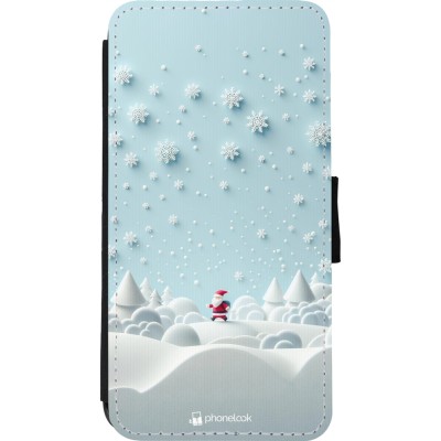 Coque iPhone 11 Pro Max - Wallet noir Noël 2023 Petit Père Flocon