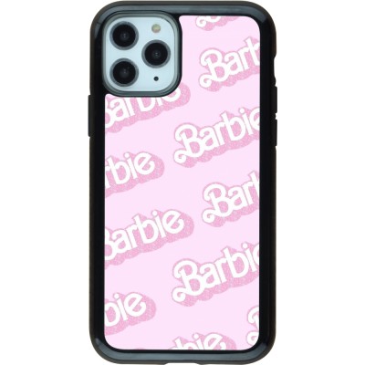 Coque iPhone 11 Pro - Hybrid Armor noir Barbie light pink pattern