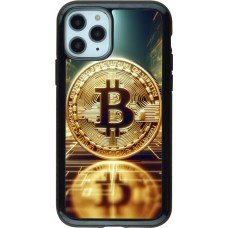 Coque iPhone 11 Pro - Hybrid Armor noir Bitcoin Standing