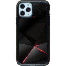 Coque iPhone 11 Pro - Hybrid Armor noir Black Red Lines