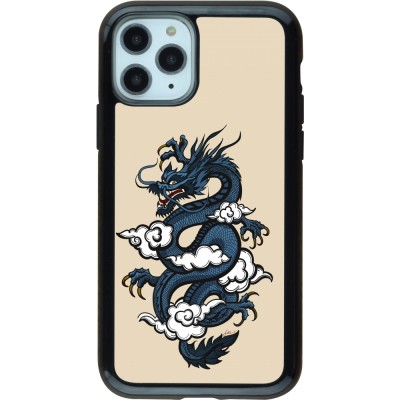 Coque iPhone 11 Pro - Hybrid Armor noir Blue Dragon Tattoo