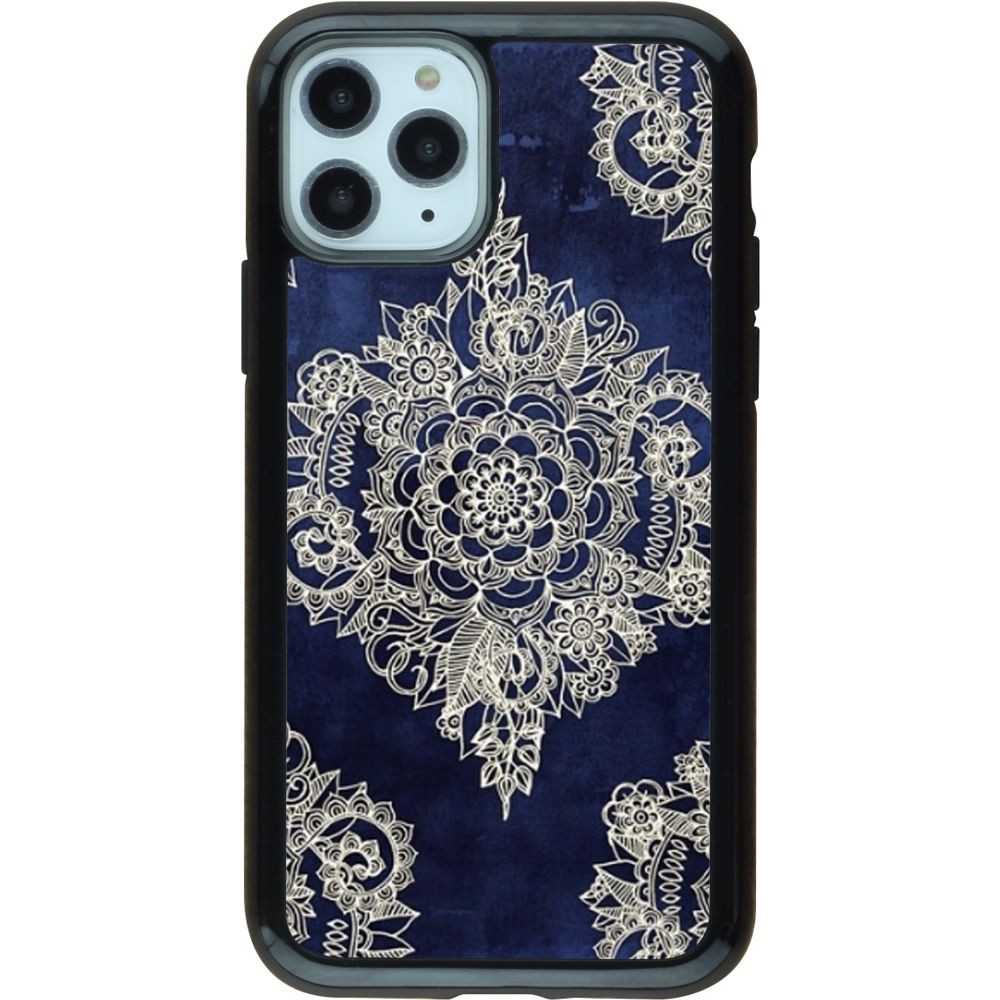 Coque iPhone 11 Pro - Hybrid Armor noir Cream Flower Moroccan