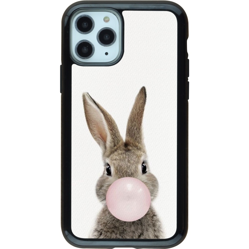 Coque iPhone 11 Pro - Hybrid Armor noir Easter 2023 bubble gum bunny