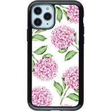 Coque iPhone 11 Pro - Hybrid Armor noir Easter 2024 pink flowers