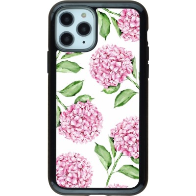 Coque iPhone 11 Pro - Hybrid Armor noir Easter 2024 pink flowers