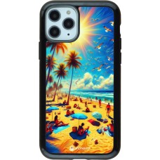 iPhone 11 Pro Case Hülle - Hybrid Armor schwarz Sommer Paradies Farbe