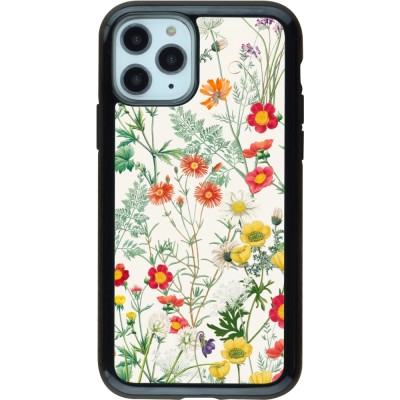 Coque iPhone 11 Pro - Hybrid Armor noir Flora Botanical Wildlife