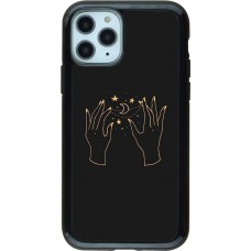 Coque iPhone 11 Pro - Hybrid Armor noir Grey magic hands