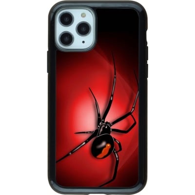 Coque iPhone 11 Pro - Hybrid Armor noir Halloween 2023 spider black widow