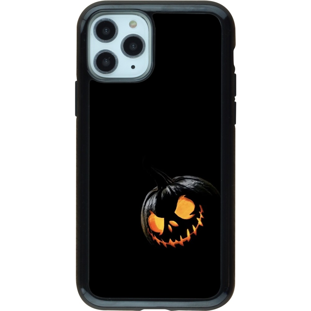 Coque iPhone 11 Pro - Hybrid Armor noir Halloween 2023 discreet pumpkin