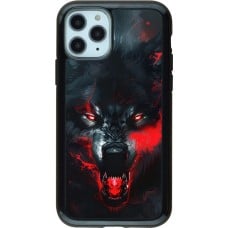 Coque iPhone 11 Pro - Hybrid Armor noir Halloween 2024 mad werewolf