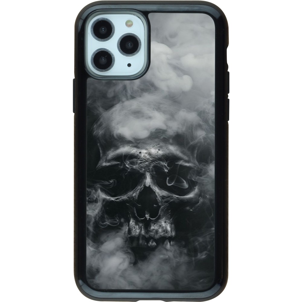 Coque iPhone 11 Pro - Hybrid Armor noir Halloween 2024 smoky skull