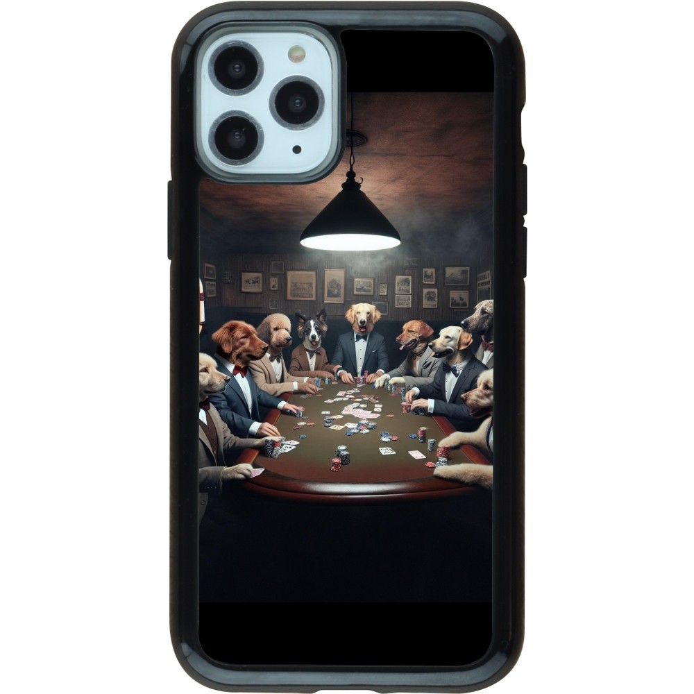 Coque iPhone 11 Pro - Hybrid Armor noir Les pokerdogs