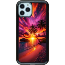 Coque iPhone 11 Pro - Hybrid Armor noir Maldives Dusk Bliss