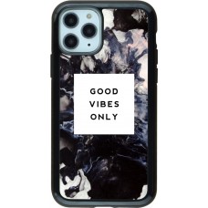 Coque iPhone 11 Pro - Hybrid Armor noir Marble Good Vibes Only