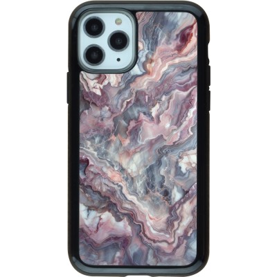 Coque iPhone 11 Pro - Hybrid Armor noir Marbre violette argentée