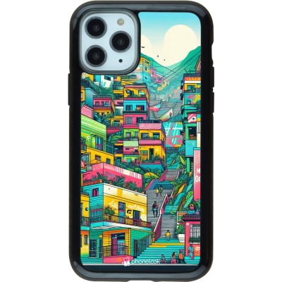 Coque iPhone 11 Pro - Hybrid Armor noir Medellin Comuna 13 Art