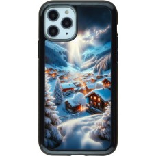 Coque iPhone 11 Pro - Hybrid Armor noir Mont Neige Lumière