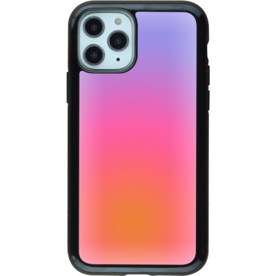 Coque iPhone 11 Pro - Hybrid Armor noir Orange Pink Blue Gradient