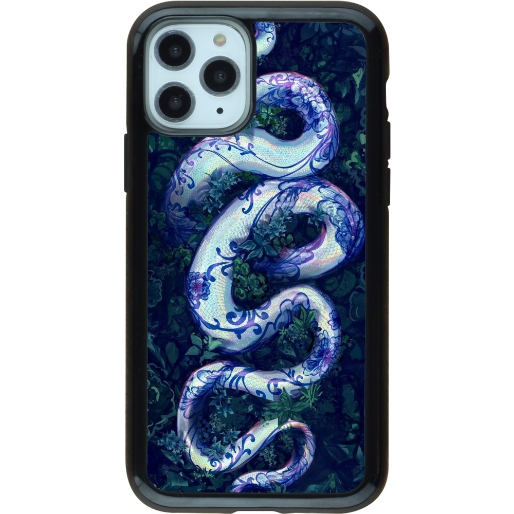 iPhone 11 Pro Case Hülle - Hybrid Armor schwarz Snake Blue Anaconda