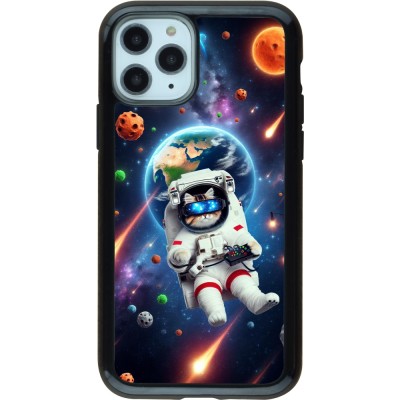 Coque iPhone 11 Pro - Hybrid Armor noir VR SpaceCat Odyssey