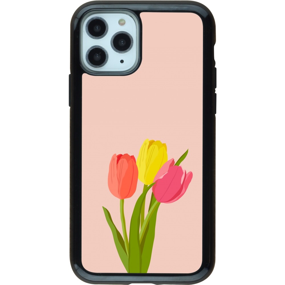 Coque iPhone 11 Pro - Hybrid Armor noir Spring 23 tulip trio