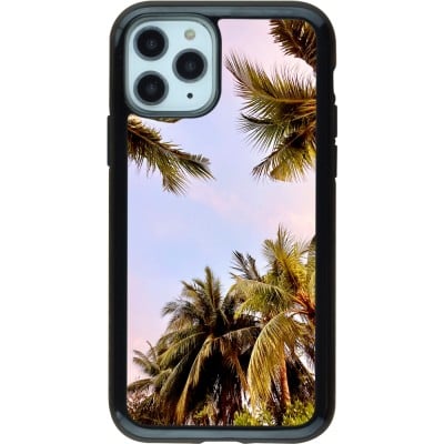 Coque iPhone 11 Pro - Hybrid Armor noir Summer 2023 palm tree vibe